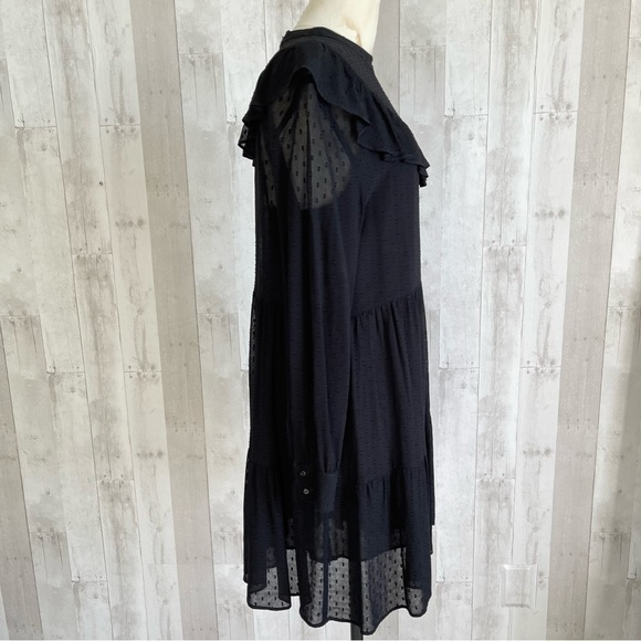 Zara Black Sheer Ruffle Dress - Picture 5 of 6